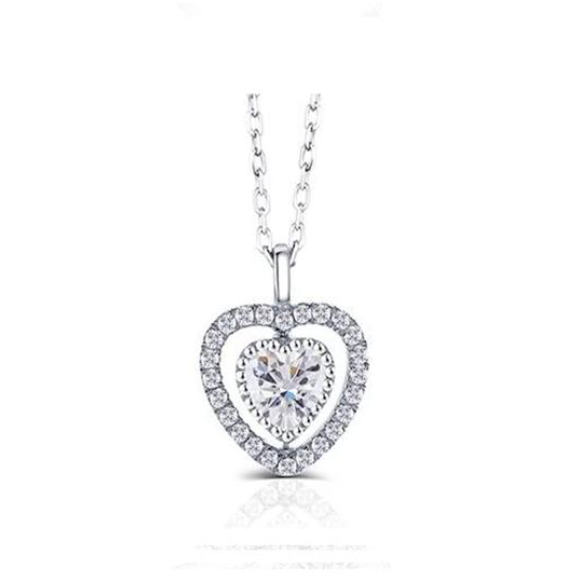 doveggs sterling silver 1 carat moissanite heart shape pendant