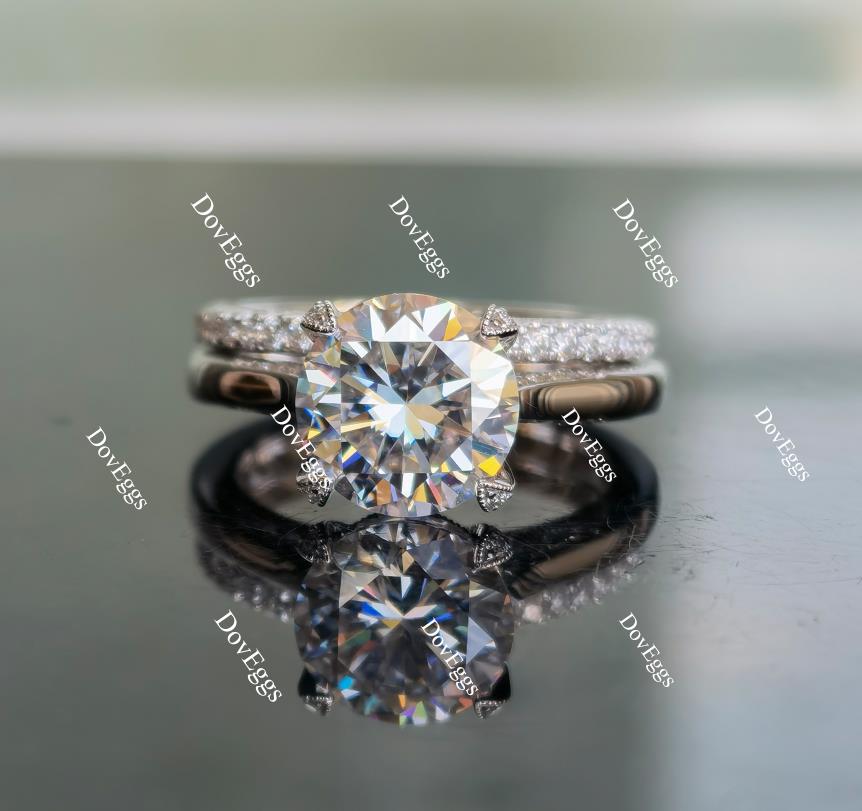 round moissanite rings|bridal set ring – DovEggs-Seattle