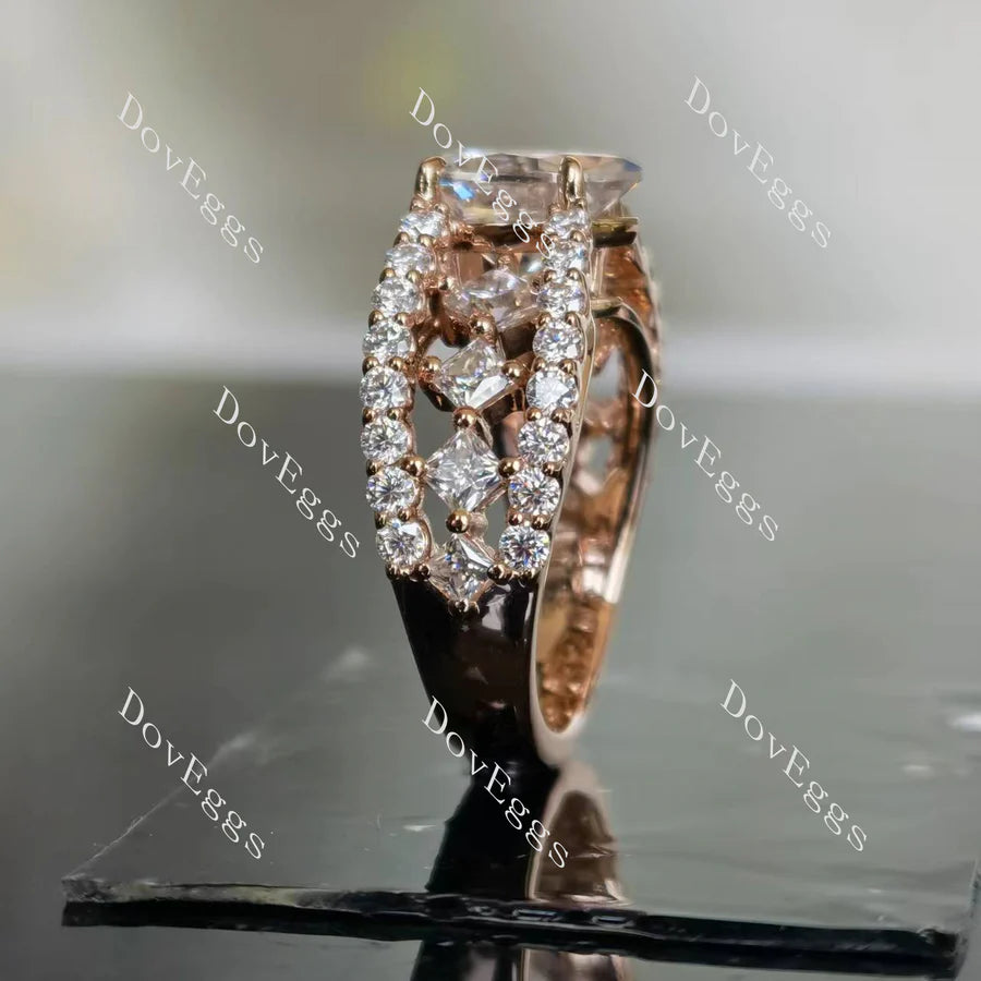 The Mikinzy split shank half eternity pave engagement ring only semi-mount only(Exclusively to DovEggs Stones)