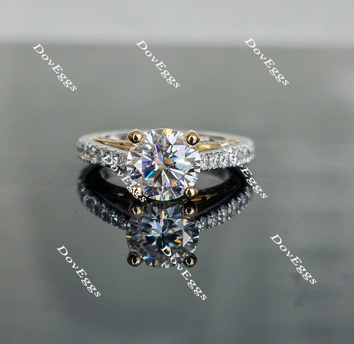 Doveggs half eternity pave engagement ring only semi-mount only(Exclusively to DovEggs Stones)