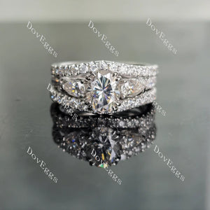 Doveggs art deco side stones engagement ring only semi-mount only(Exclusively to DovEggs Stones)