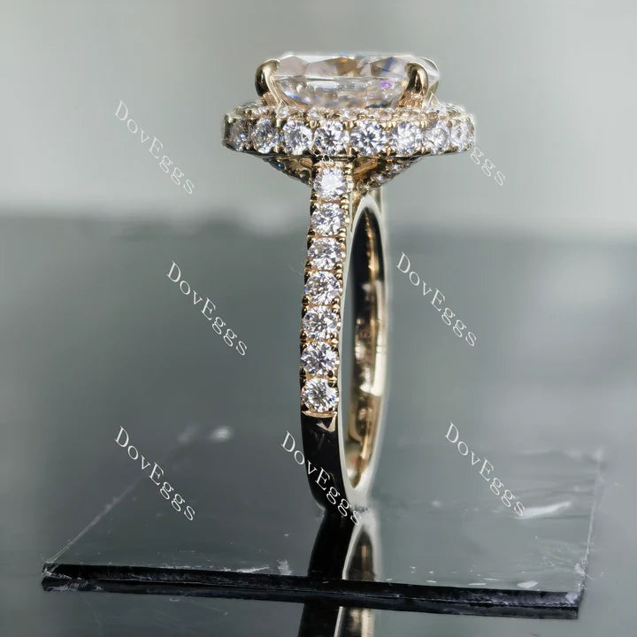 DovEggs pave halo engagement ring semi-mount only(Exclusively to DovEggs Stones)