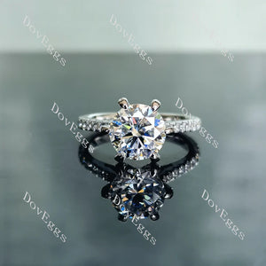 DovEggs eternity pave engagement ring only semi-mount only(Exclusively to DovEggs Stones）