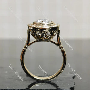 Doveggs halo vintage delicate engagement ring semi-mount only(Exclusively to DovEggs Stones)