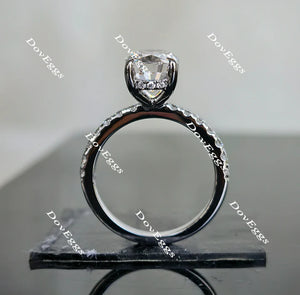 Doveggs half eternity pave engagement ring only semi-mount only(Exclusively to DovEggs Stones)