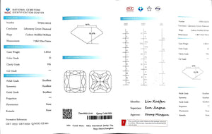 Doveggs 2.201ct cushion D color VS1 Clarity Excellent cut lab diamond stone(certified)