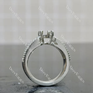 Doveggs half eternity pave engagement ring only semi-mount only(Exclusively to DovEggs Stones)