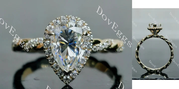 DovEggs pave halo engagement ring only semi-mount only(Exclusively to DovEggs Stones)