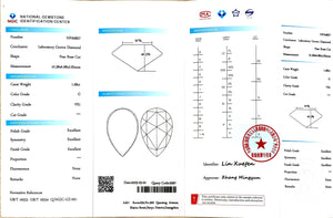 Doveggs 1.68ct pear Rose Cut G color VS1 Clarity Excellent cut lab diamond stone(certified)