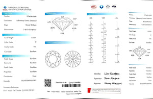 Doveggs 1.522ct round D color VS1 Clarity Excellent cut lab diamond stone(certified)