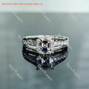 DovEggs half eternity pave engagement ring only semi-mount only(Exclusively to DovEggs Stones)