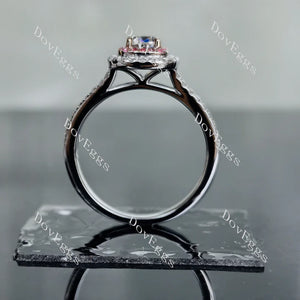 DovEggs double halo pave split shank engagement ring semi-mount only(Exclusively to DovEggs Stones)