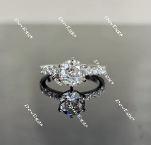 DovEggs half eternity pave engagement ring only semi-mount only(Exclusively to DovEggs Stones）