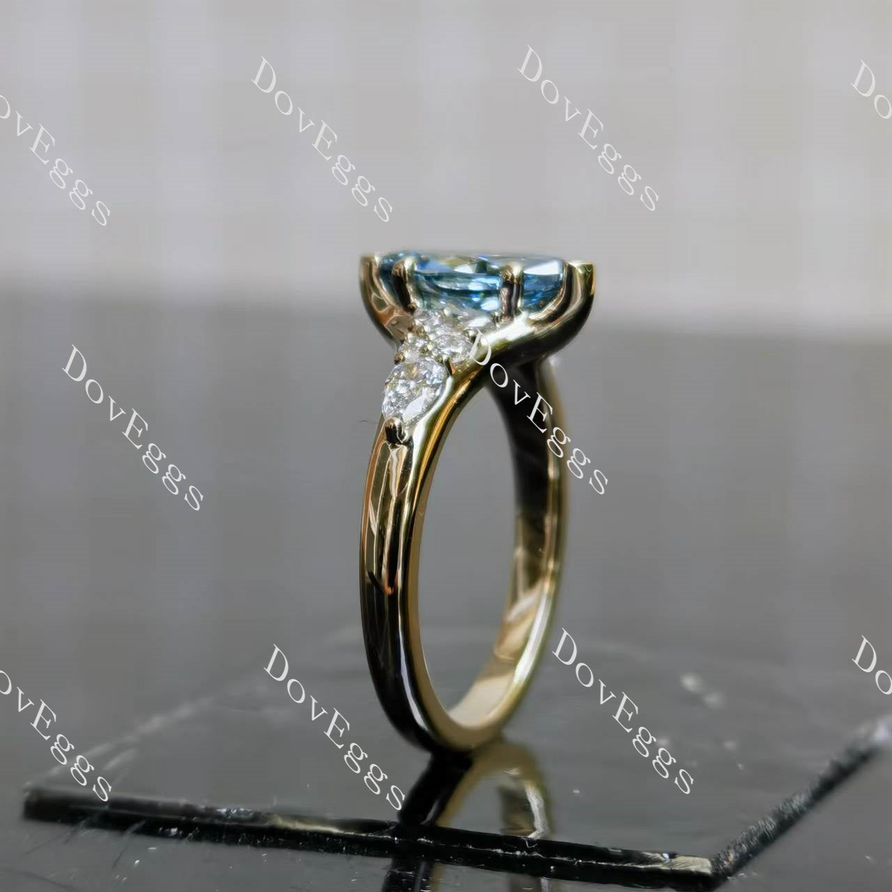 Harley side stones vintage engagement ring only semi-mount only(Exclusively to DovEggs Stones)