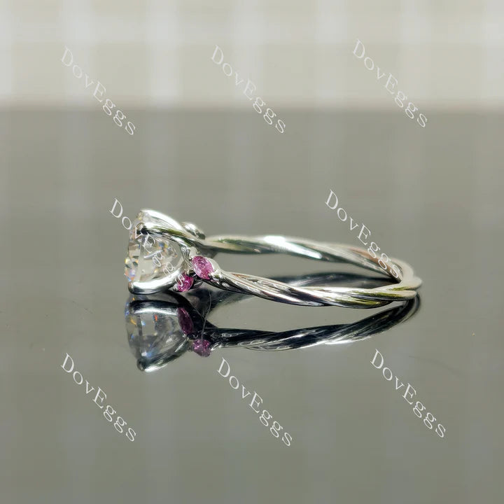 Doveggs pave side stones engagement ring semi-mount only(Exclusively to DovEggs Stones)