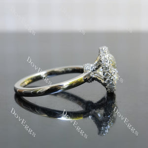 Doveggs halo pave art deco engagement ring only semi-mount only(Exclusively to DovEggs Stones)