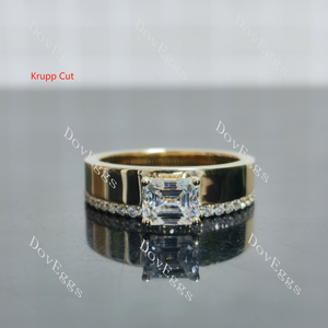 Doveggs princess pave moissanite additional stone band engagement ring