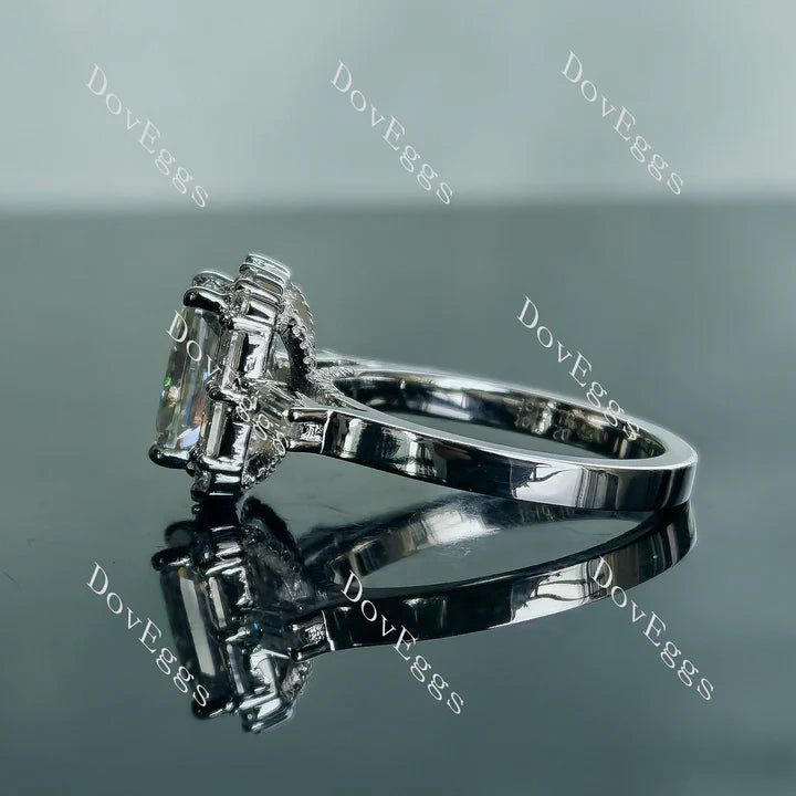 DovEggs halo pave engagement ring semi-mount only(Exclusively to DovEggs Stones)