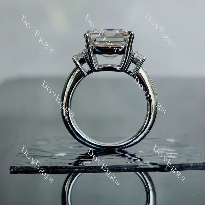 DovEggs three-stone engagement ring semi-mount only(Exclusively to DovEggs Stones)