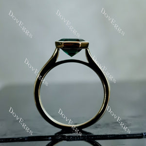 Doveggs elongated krupp cut bezel solitaire colored gem engagement ring