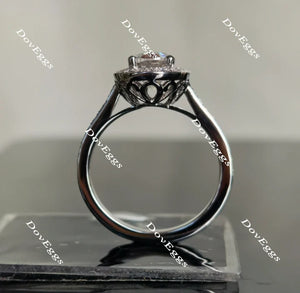 DovEggs half eternity pave halo engagement ring semi-mount only(Exclusively to DovEggs Stones)