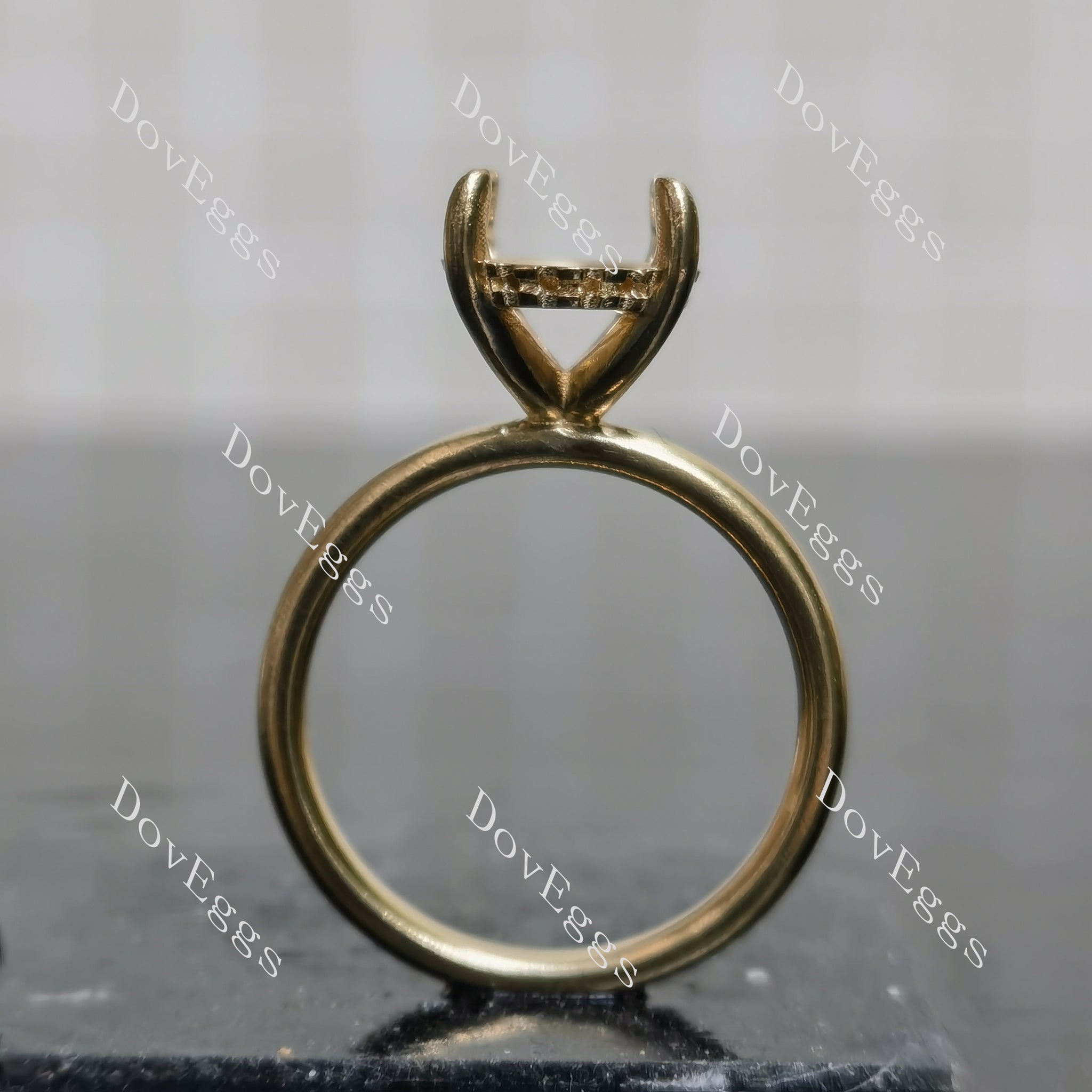 Doveggs hidden halo engagement ring semi-mount only(Exclusively to DovEggs Stones)