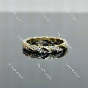 Beth Lauren round braided pave moissanite wedding band-2.8mm band width