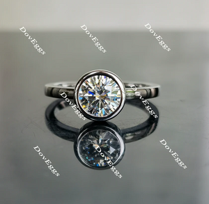 Doveggs bezel setting solitaire engagement ring semi-mount only(Exclusively to DovEggs Stones)