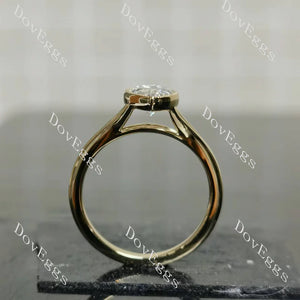 Doveggs bezel solitaire split shanks engagement ring only semi-mount only(Exclusively to DovEggs Stones)