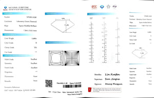 Doveggs 2.568ct Princess D color VS1 Clarity Excellent cut lab diamond stone(certified)