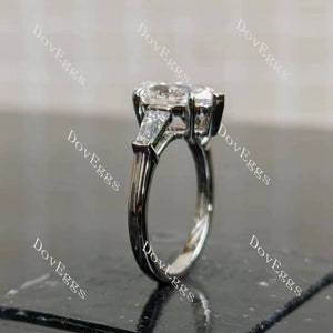 The Maddox pear three stones moissanite engagement ring