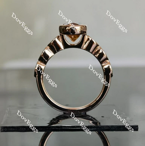 Doveggs bezel art deco engagement ring semi-mount only(Exclusively to DovEggs stones)