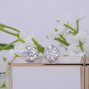 DovEggs 2ct round moissanite stud earrings for women