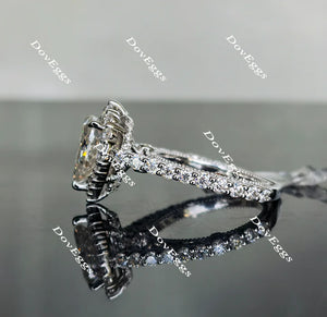 DovEggs flower shape halo engagement ring semi-mount only(Exclusively to DovEggs Stones)