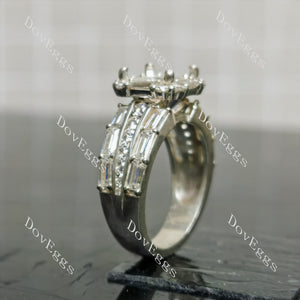 DovEggs halo pave art deco engagement ring only semi-mount only(Exclusively to DovEggs Stones)