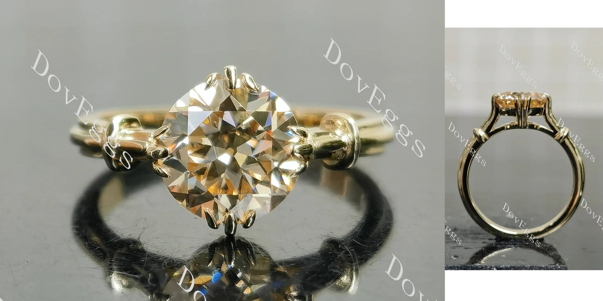 Doveggs solitaire engagement ring semi-mount only(Exclusively to DovEggs Stones)