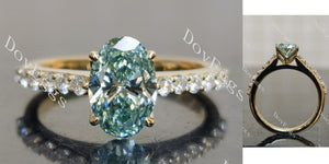 oval pave colored moissnaite engagement ring