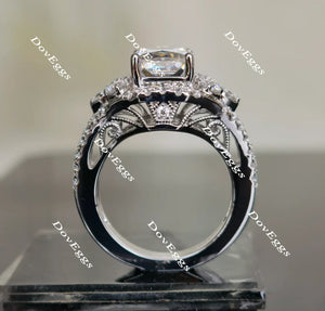 The Janet art deco engagement ring only semi-mount only(Exclusively to DovEggs Stones)