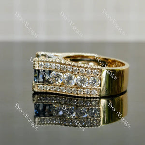 Doveggs half eternity channel set pave engagement ring semi-mount only(Exclusively to DovEggs Stones)