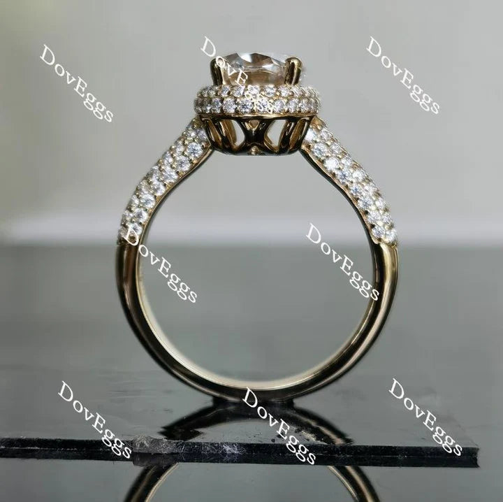 DovEggs pave halo engagement ring semi-mount only(Exclusively to DovEggs Stones)