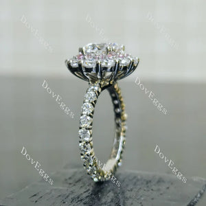 Doveggs halo floral vintage stones engagement ring semi-mount only(Exclusively to DovEggs Stones)