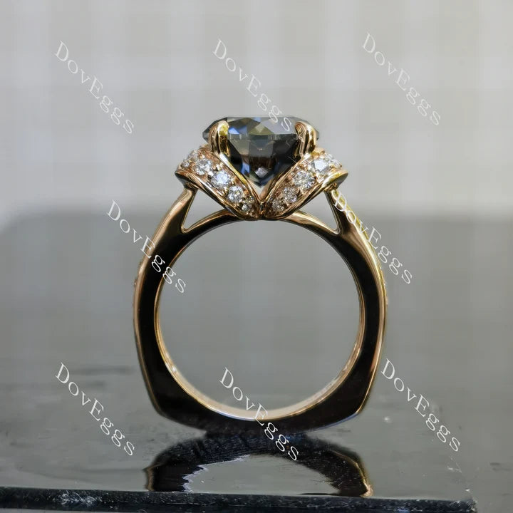 Doveggs pave halo engagement ring semi-mount only(Exclusively to DovEggs Stones)