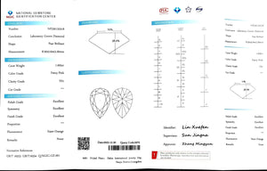 Doveggs 1.005ct Pear Fancy Pink VS1 Clarity Excellent cut lab diamond stone(certified)