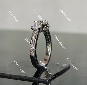 DovEggs half eternity channel set three stone engagement ring semi-mount only(Exclusively to DovEggs Stones)