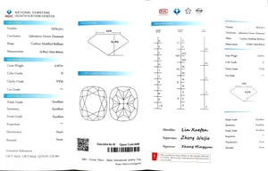Doveggs 3.227ct cushion D color VVS2 Clarity Excellent cut lab diamond stone(certified)