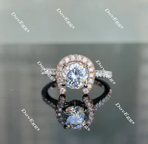 The Aloha Presley half eternity pave engagement ring only semi-mount only(Exclusively to DovEggs Stones)