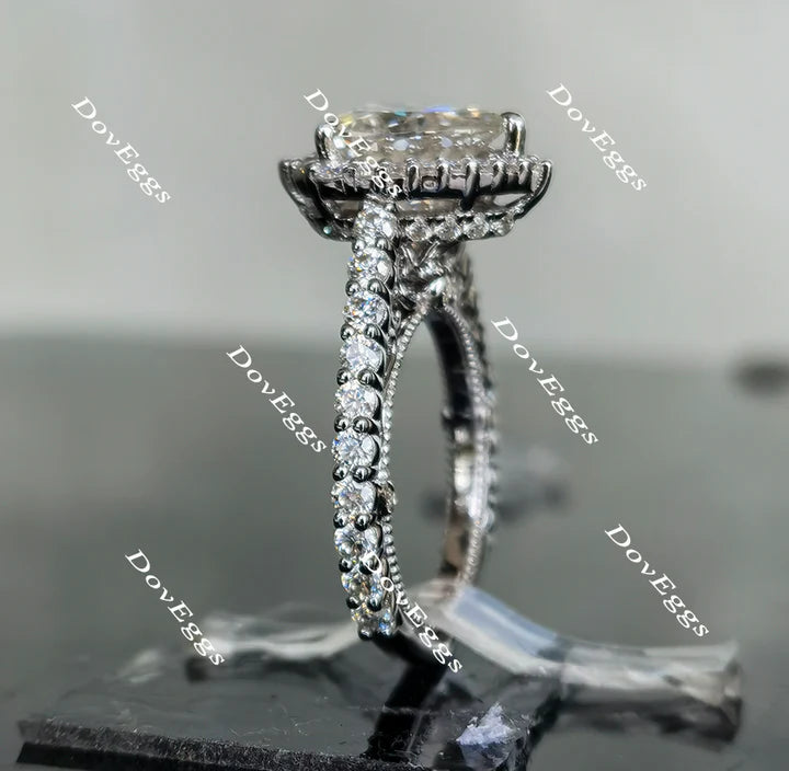 DovEggs flower shape halo engagement ring semi-mount only(Exclusively to DovEggs Stones)