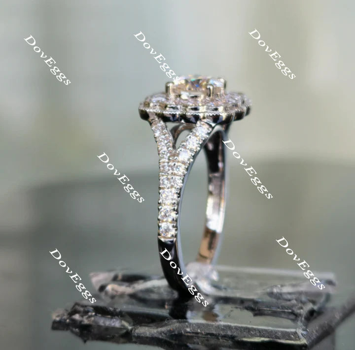 DovEggs split shank halo engagement ring semi-mount only(Exclusively to DovEggs Stones)