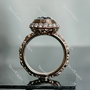 Doveggs art deco vintage engagement ring semi-mount only(Exclusively to DovEggs Stones)