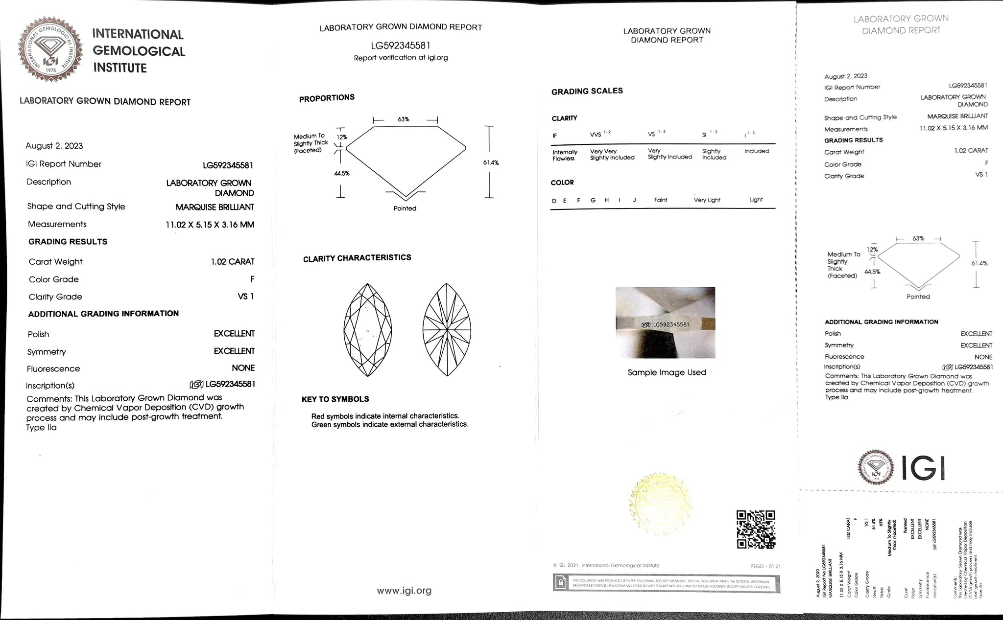 Doveggs 1.02ct Marquise F color VS1 Clarity Excellent cut lab diamond stone(certified)